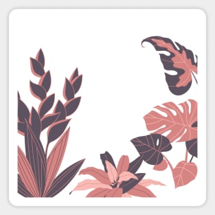 Pink pale flowers and plants Magnet